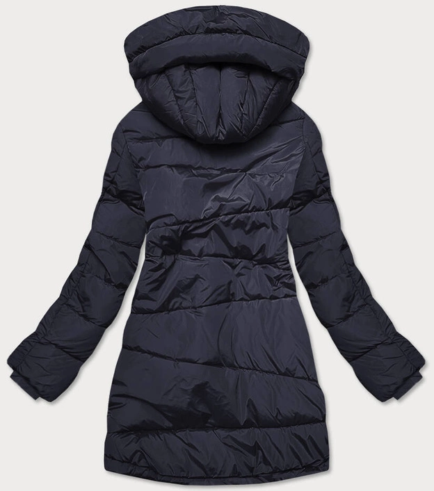 ASYMETRYCZNA KURTKA DAMSKA GRANATOWA (M-21113)