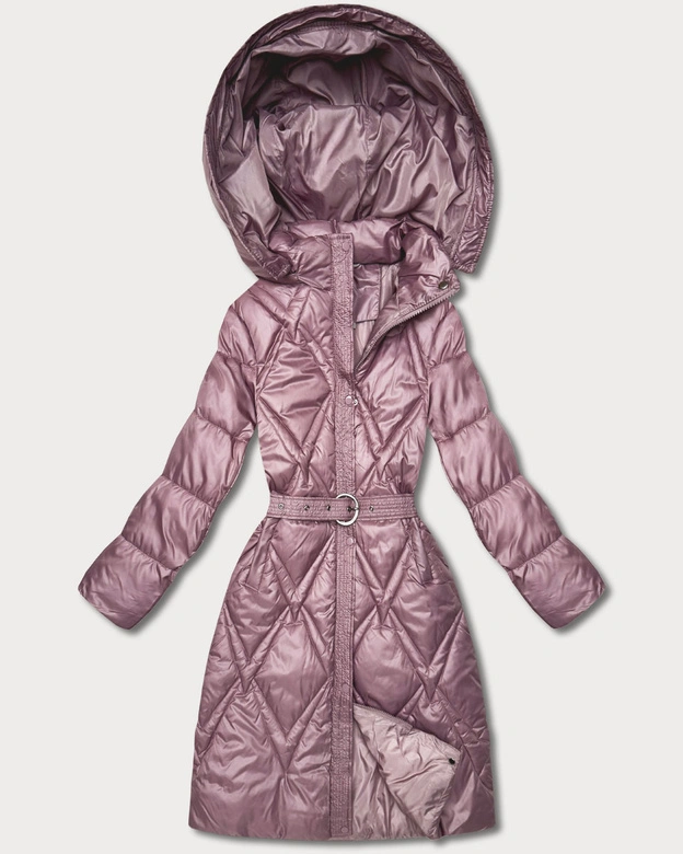 Pikowany płaszcz przejściowy z kapturem Goodlookin różowy (Y3-9215-52)
