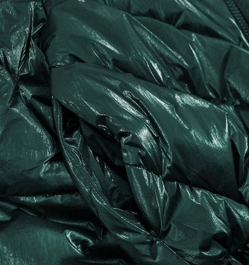 Krótka kurtka oversize z szerokimi rękawami zielona (j9-016)