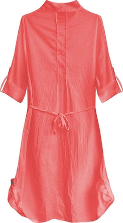 DŁUGA KOSZULA Z ZAKŁADKAMI KORALOWA (1031)