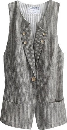 ELEGANCKA KAMIZELKA W PASKI CIEMNOSZARA (1055)