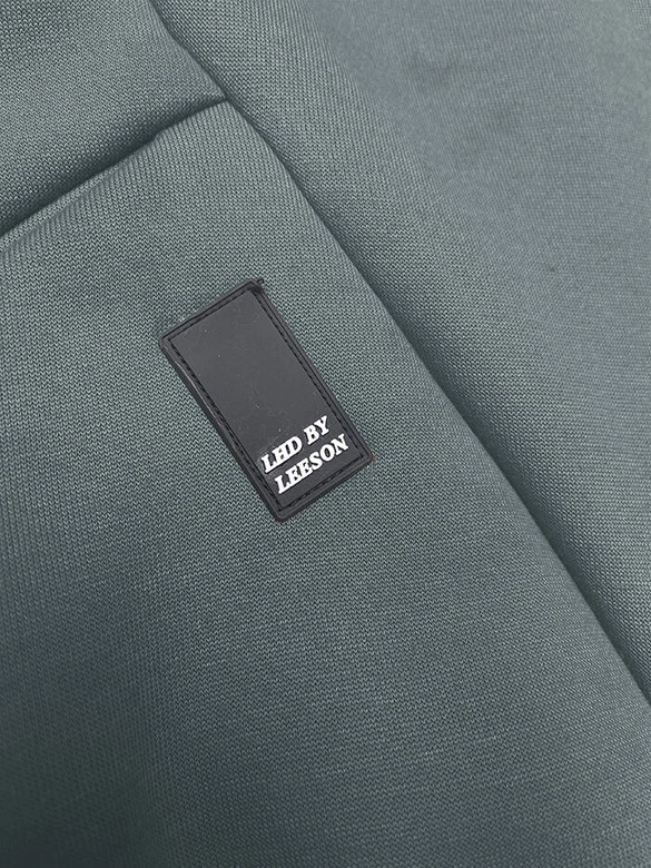 Luźna długa bluza damska ze ściągaczami szarozielona (AMG-332A)