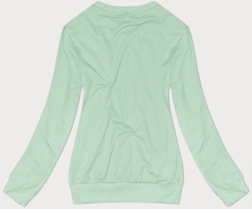 Cienka bluza dresowa damska ze ściągaczami pistacja (68W05-39)