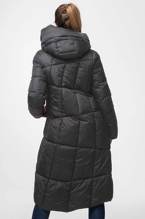 DAMSKA DŁUGA KURTKA ZIMOWA Z KAPTUREM GRAFITOWA (J19-009)