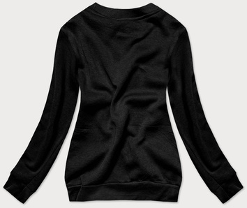 Bluza dresowa damska ze ściągaczami czarna (w01-3)
