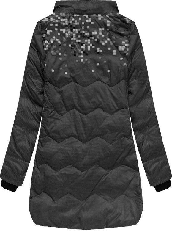 KURTKA Z KAPTUREM I KIESZENIAMI CZARNA (6005B)