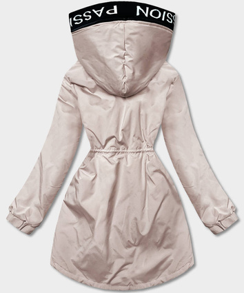 Damska parka oversize beżowa (B8080-51)