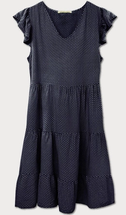 DELIKATNA SUKIENKA W GROSZKI GRANATOWA (588ART)