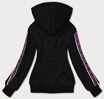 Krótka bluza damska z napisami czarna (26014)