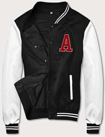 MĘSKA BLUZA BEJSBOLÓWKA CZARNA (8B1157-3)