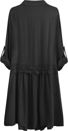 BAWEŁNIANA SUKIENKA KOSZULOWA CZARNA (307ART)