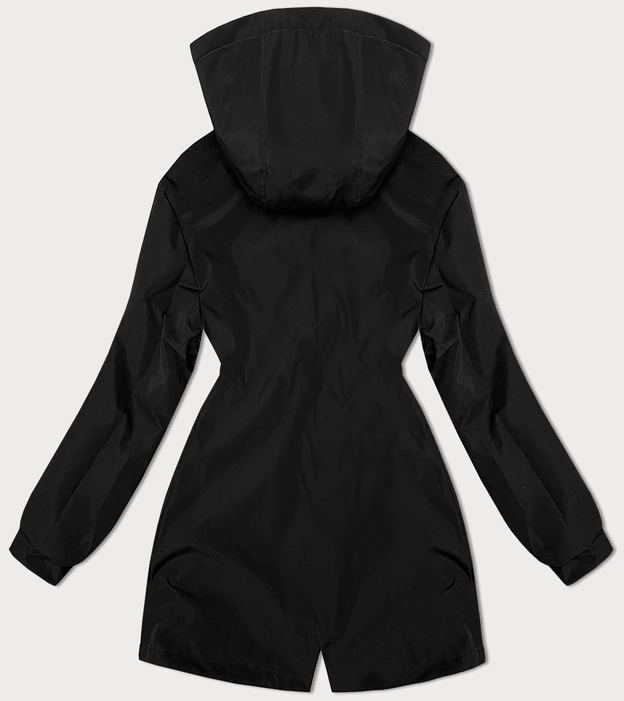 Cienka parka dwustronna damska czerwono-czarna (16M9081-270)