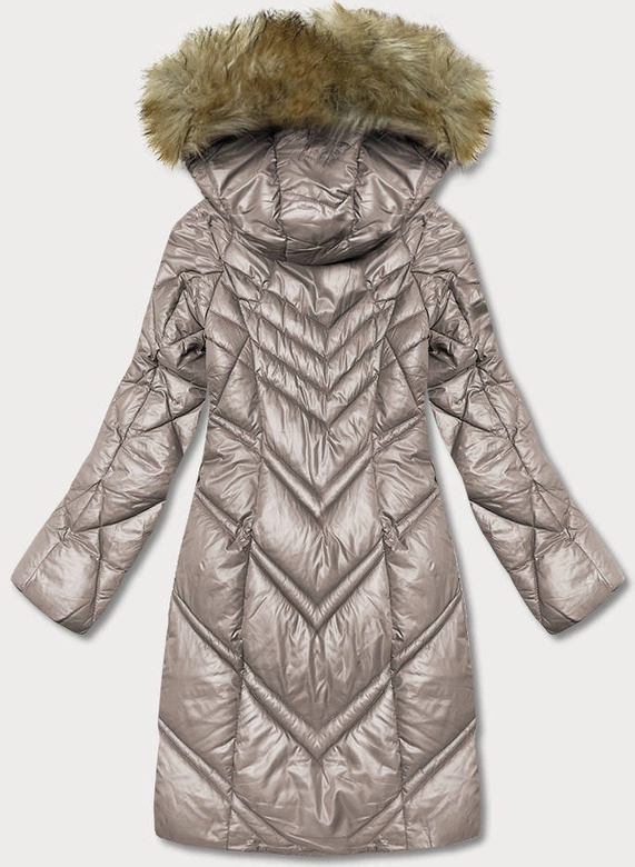 Pikowana kurtka damska camel (H-97-2)