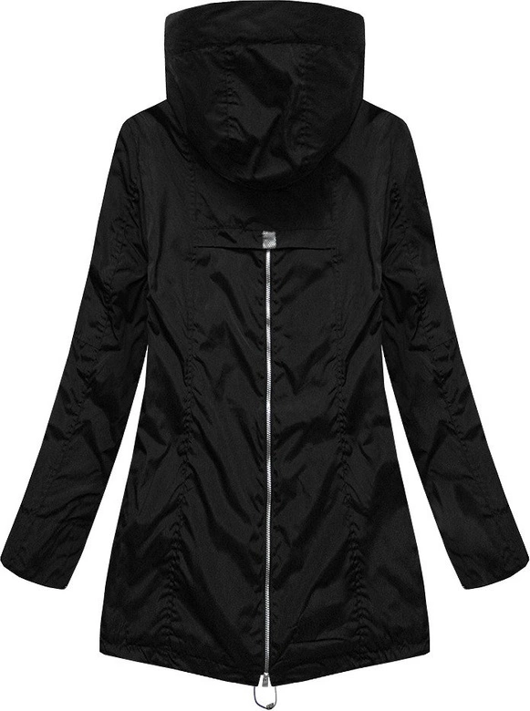 DŁUŻSZA KURTKA Z KAPTUREM CZARNA (B9515)