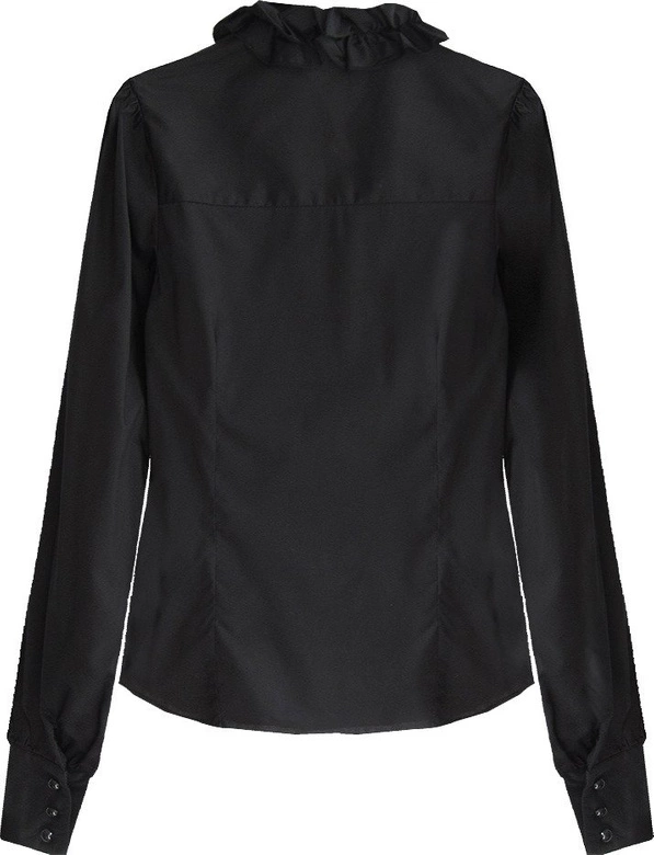 KOSZULA Z FALBANAMI CZARNA (1192)