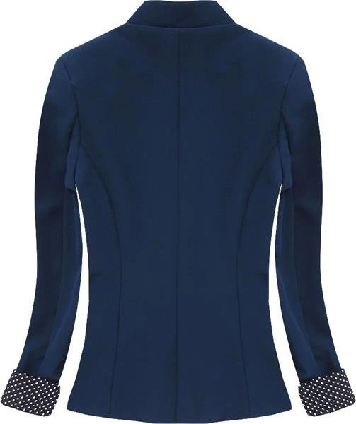 GRANATOWA MARYNARKA Z MANKIETAMI W GROCHY (0969)