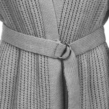 SWETER Z BUFIASTYMI RĘKAWAMI JASNOSZARY (123ART)