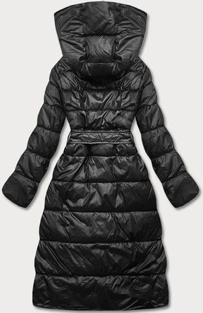 Dwustronna długa kurtka z kapturem czarna (p22-6635-1)