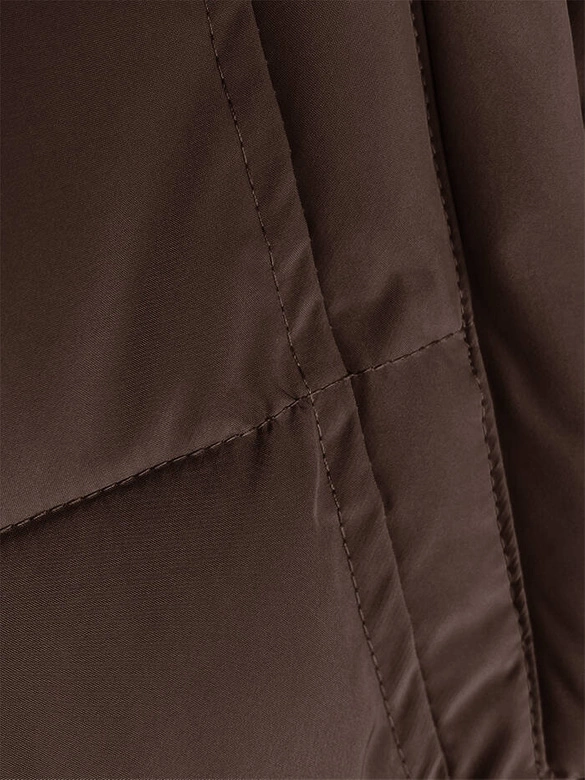 Zimowa kurtka damska z futrzaną podszewką brązowa (LHD-23063)