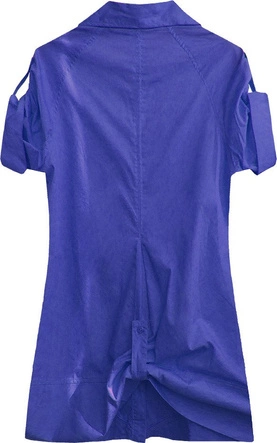 BAWEŁNIANA KOSZULA Z PASKIEM CHABROWA (X1035X)