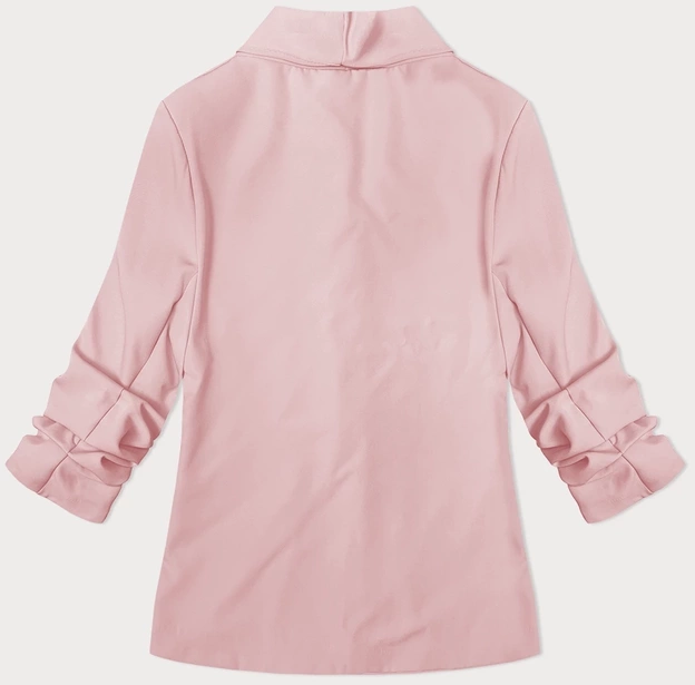 Cienka marynarka z marszczonymi rękawami brudny róż (22-356)