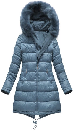 DWUSTRONNA KURTKA Z KAPTUREM NIEBIESKA (PM7210-30)