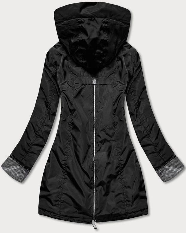 Kurtka damska z ozdobnymi mankietami czarna (br8079-1)