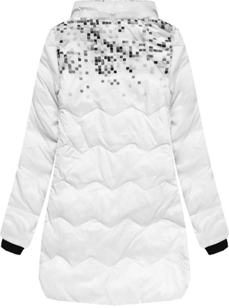 KURTKA Z KAPTUREM I KIESZENIAMI BIAŁA (6005B)