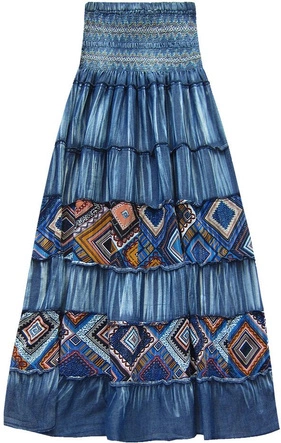 SPÓDNICA MAXI A'LA JEANS NIEBIESKA (C251030)