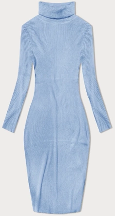 Ołówkowa sukienka z golfem niebieska (MM98015)