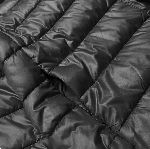 Krótka kurtka damska z dzianinowymi ściągaczami grafitowa (P22/P3-6636/P3-6023-27)