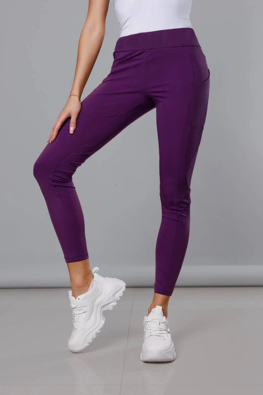 Legginsy treningowe damskie ciemny fiolet (54350)