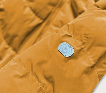 Kurtka zimowa damska z kapturem żółta (m-21306)