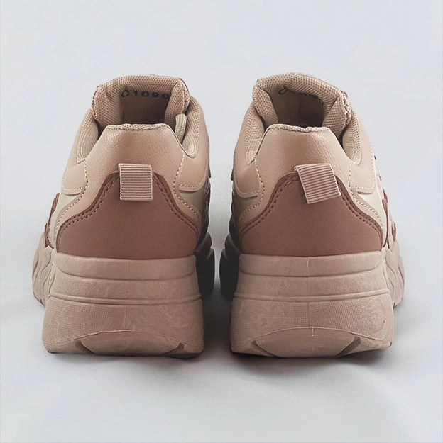 Damskie buty sportowe na platformie brązowe (c1090)