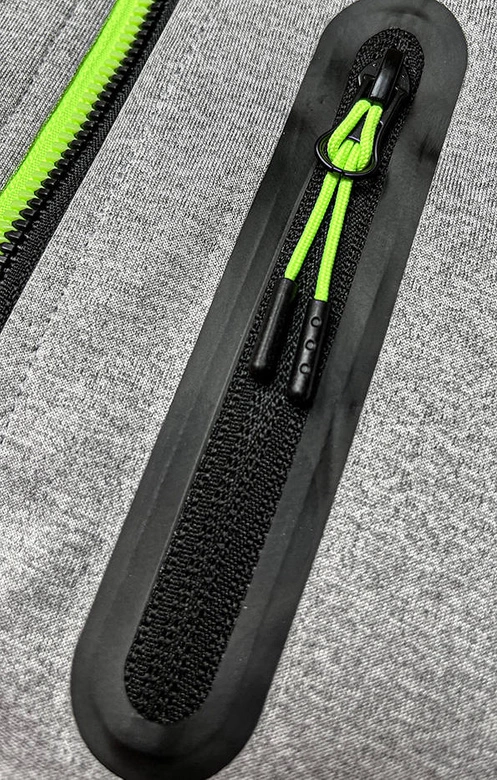 Sportowa kurtka damska z neonowymi wstawkami granat-szary (8M911-215)