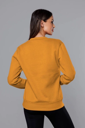 Bluza dresowa damska ze ściągaczami musztardowa (w01-26)