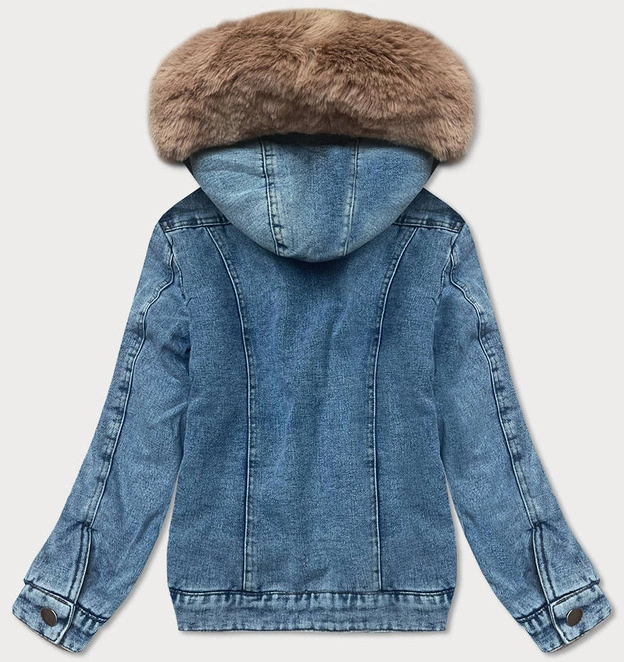 Przejściowa dwustronna kurtka jeansowa niebiesko-beżowa (b9730-50012)