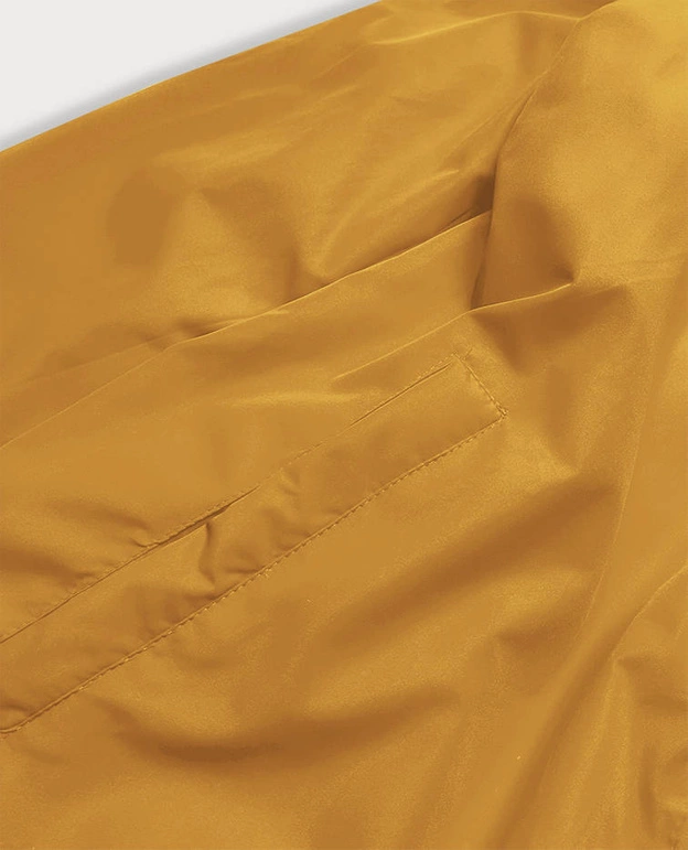 Pikowana kurtka dwustronna damska granatowo-żółta (mhm-w589)