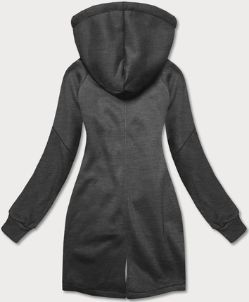 Bluza damska z łączonych materiałów grafitowa (amg-28)