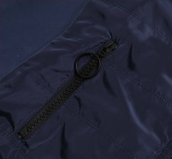 Damski dres z łączonych materiałów granatowy (amg683/1)