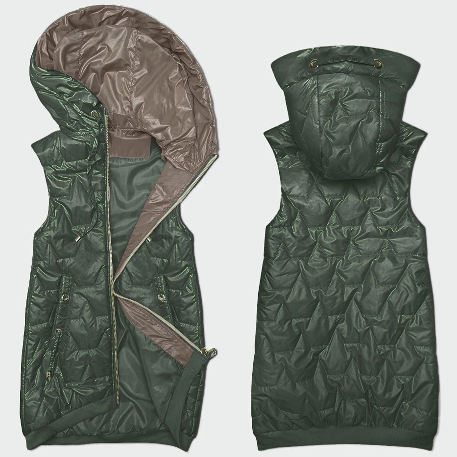 Bezrękawnik damski ze ściągaczem na dole S'West khaki (B8240/B8342-11)