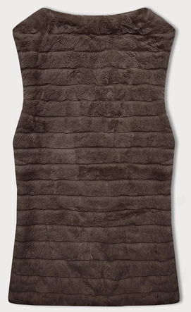 Futrzana kamizelka na podszewce brązowa (2114)