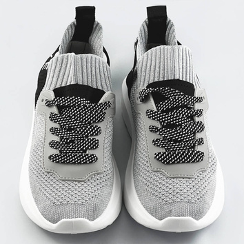 Wsuwane sneakersy damskie srebrne (ll66-3sp)