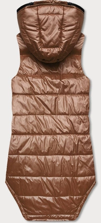 Kamizelka z geometrycznym dołem karmelowa (B0122-22)