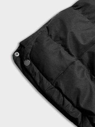 Dłuższa zimowa kurtka damska czarna (5m736-392)