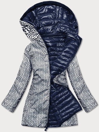 Dwustronna kurtka damska pikowana granatowa (pc-7502-35)