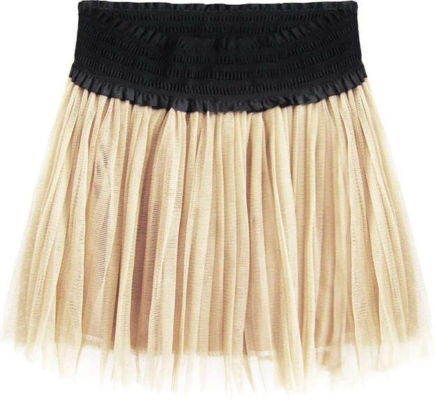 PLISOWANA SPÓDNICA MINI BEŻOWA (311ART)