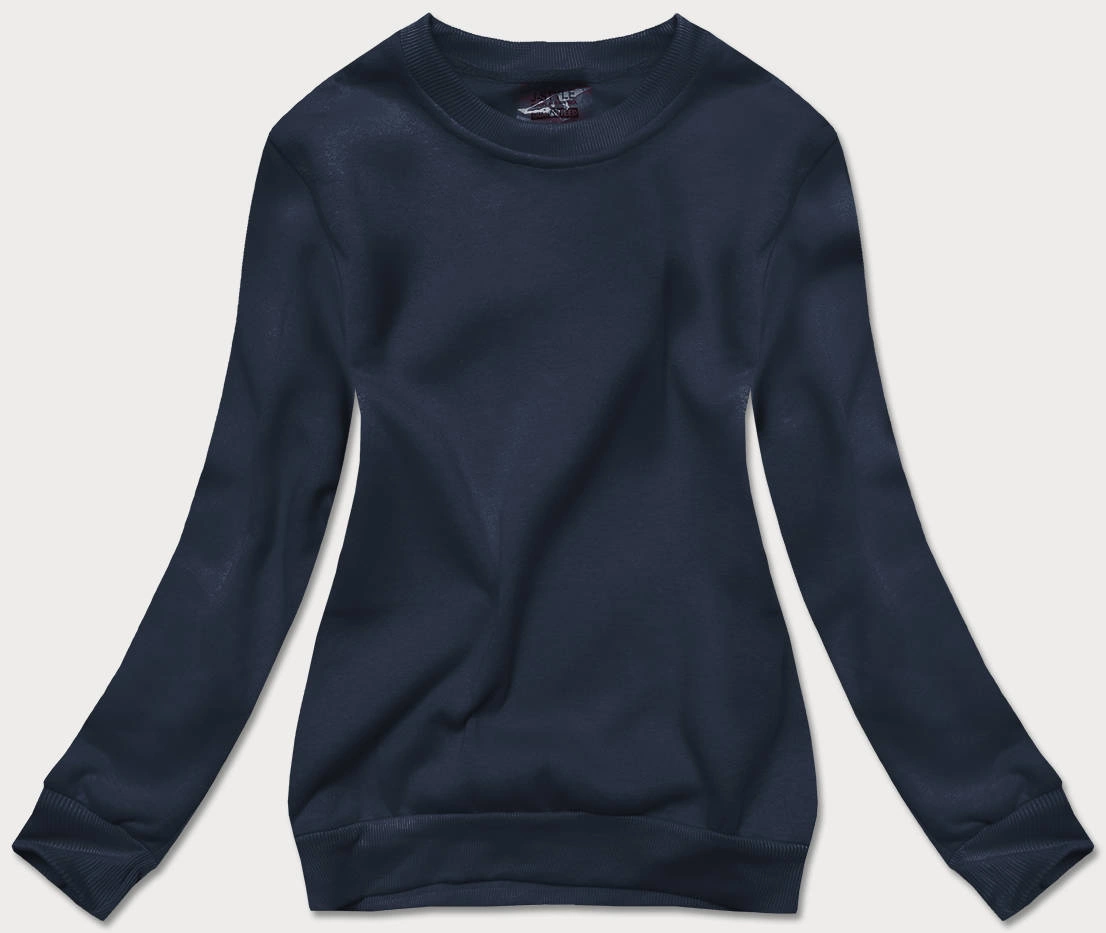 Bluza dresowa damska ze ściągaczami ciemny granat (w01-25)