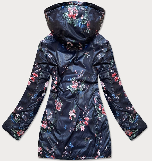 DWUSTRONNA KURTKA DAMSKA Z KAPTUREM GRANATOWA (8913-E)