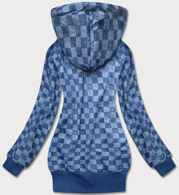 Sportowa bluza w kratkę niebieska (amg-62)